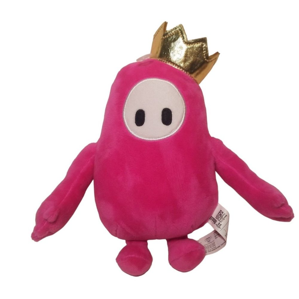 Fall Guys Ultimate Knockout Pink Plush Moose Toys Gold Crown Stuffed Animal